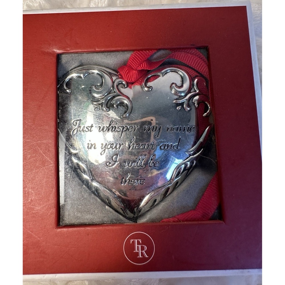 Things Remembered Heart Locket Ornament Silver Tone #1 Daddy Filigree Engraved
